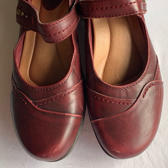 Earth Red-Burgundy Leather Clover Mary Jane Shoes Size 7.5 Boho Academia - Picture 9 of 9